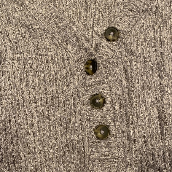 LOFT Charcoal Long Sleeve Henley Top - Picture 3 of 5